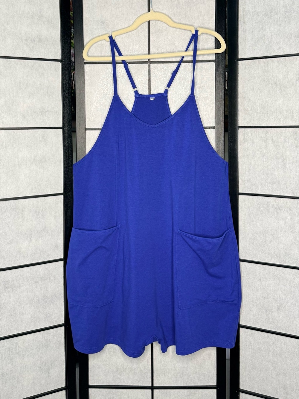 Unbranded Royal Blue Casual Pocket Romper Jumpsuit - Women's Large